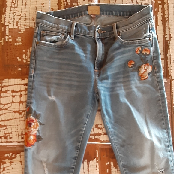 Driftwood Audrey embroidered fitted jeans 28 - Picture 4 of 8